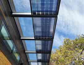 Solar Panel Awning provides shade and solar power on at the French Laundry