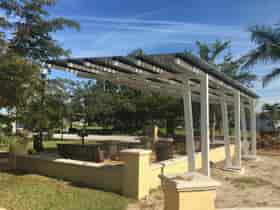 Solar Canopy Solarscape provides shade and solar power at Bailey Brothers Park. Florida.