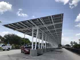 Solar Parking Structure in parking lot of Kiwanis Youth Park in Florida.