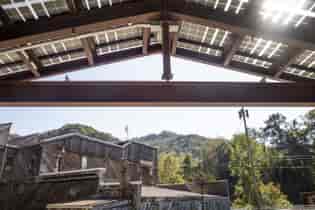 Solar Canopy structure provides shade and solar power for this Community Space