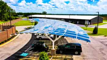 LSX Solar Panels cover carport providing protection and beautiful solar design