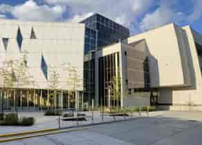 LSX Solar Panels create a vertical array on the outside of the building at Okanagan College BC.